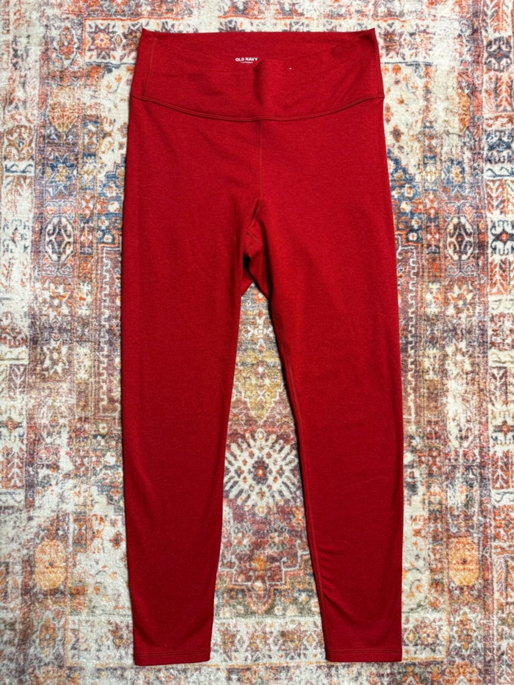 Old Navy CloudComfy Red Leggings High Rise Tall Large Athleisure